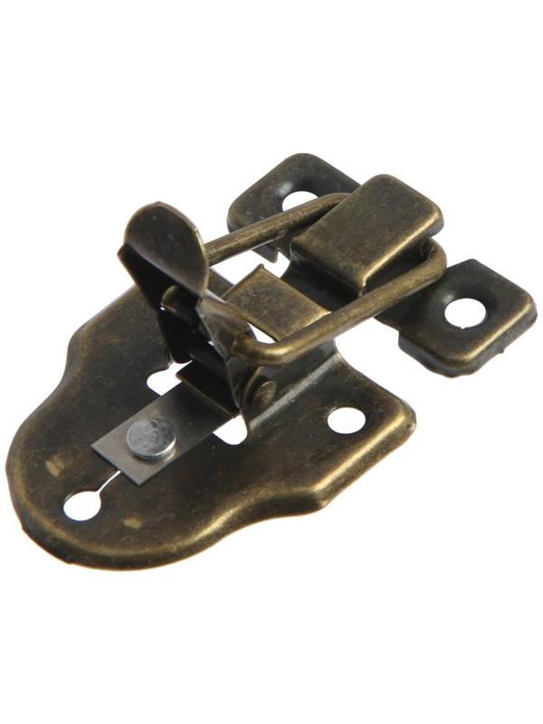 Замок-защелка на ящик, 5,5х4 см, железный, цвет бронза, 10 шт