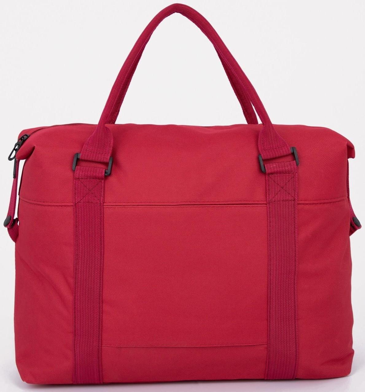 Сумка спортивная на молнии, наружный карман, цвет красный