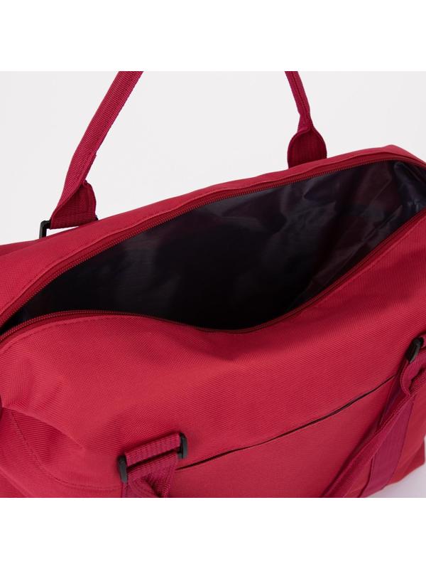Сумка спортивная на молнии, наружный карман, цвет красный