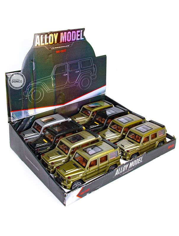 Металлическая машинка Alloy Model 1:24 «Mercedes-Benz G-class 4х4» А5503 21,5 см. инерционная, свет, звук / Черный