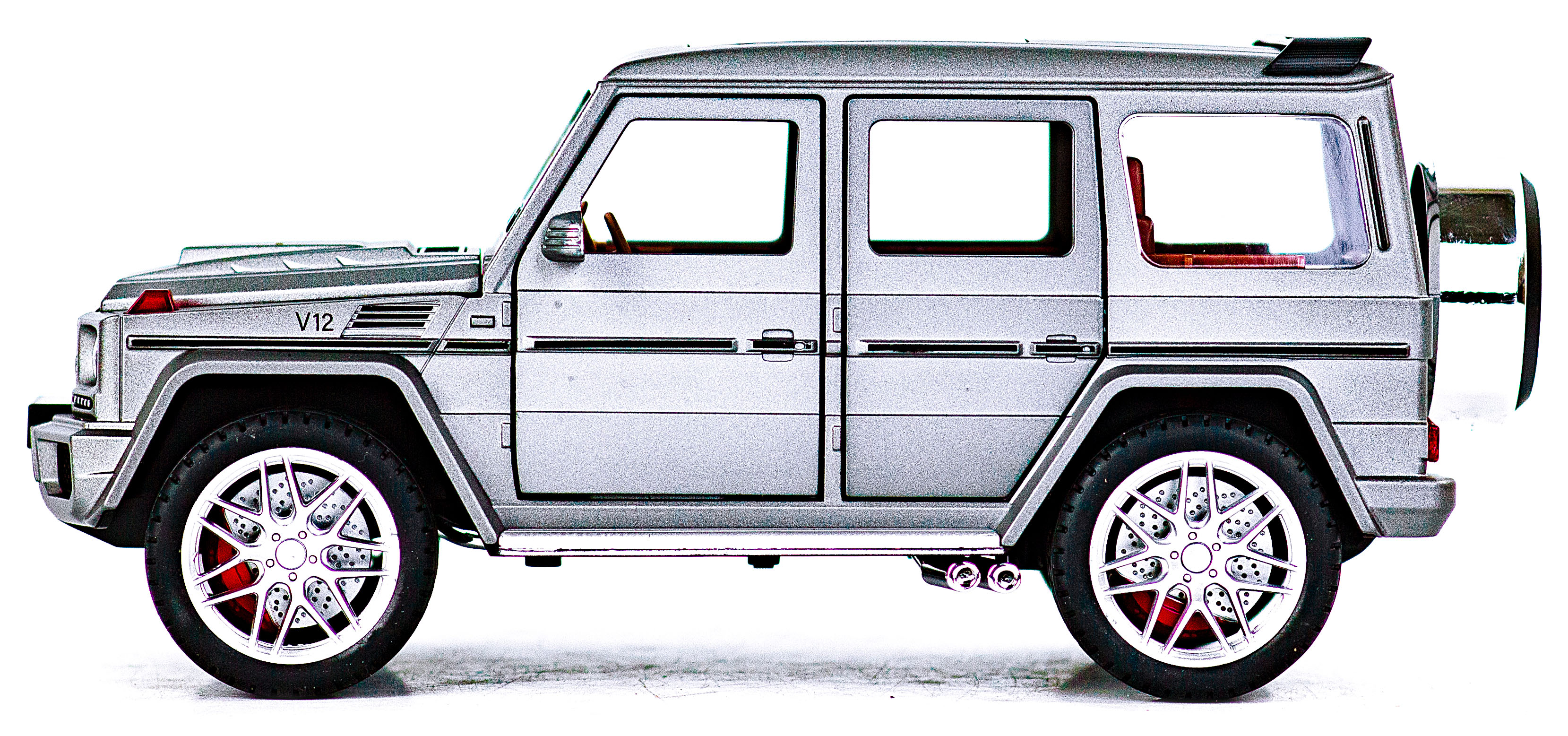 Металлическая машинка Alloy Model 1:24 «Mercedes-Benz G-class 4х4» А5503 21,5 см. инерционная, свет, звук / Серебристый