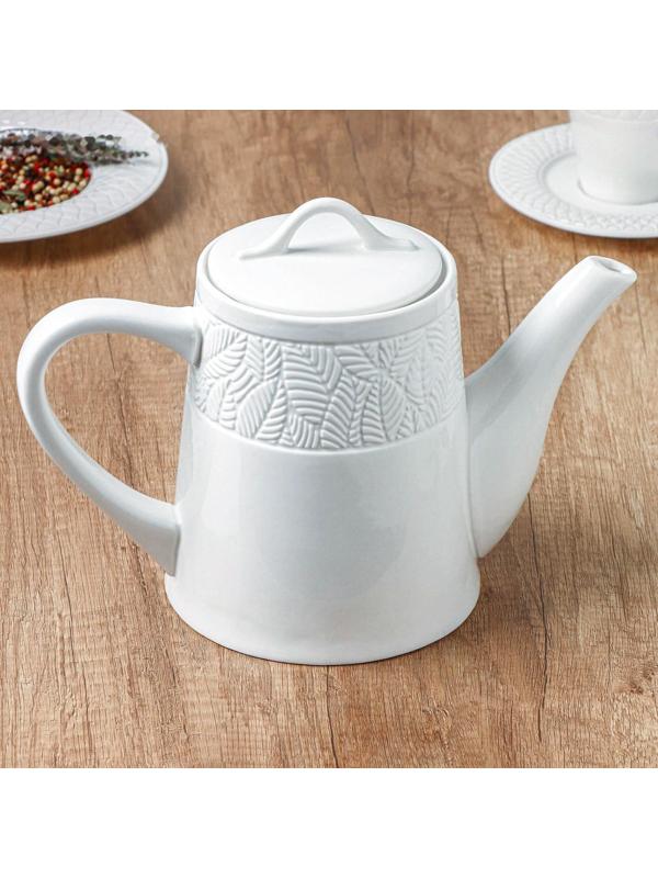 Чайник фарфоровый заварочный Magistro Сrotone, 1,4 л, 27×14×19 см, цвет белый