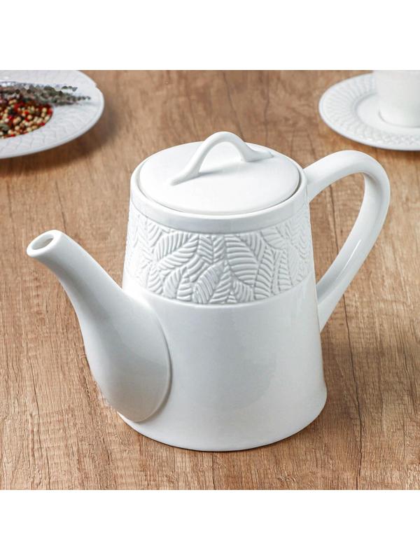 Чайник фарфоровый заварочный Magistro Сrotone, 1,4 л, 27×14×19 см, цвет белый