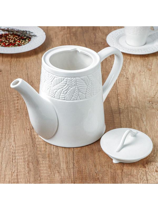 Чайник фарфоровый заварочный Magistro Сrotone, 1,4 л, 27×14×19 см, цвет белый