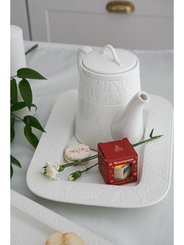 Чайник фарфоровый заварочный Magistro Сrotone, 1,4 л, 27×14×19 см, цвет белый