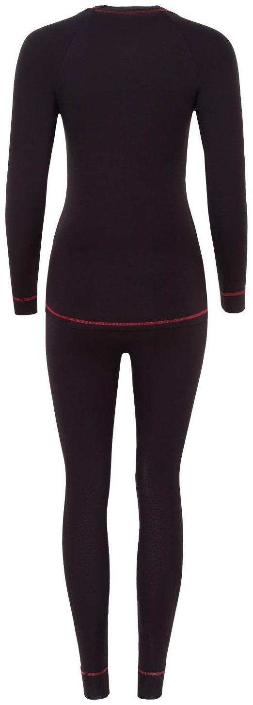 Термобельё женское (джемпер, леггинсы), цвет чёрный/красный, размер 42