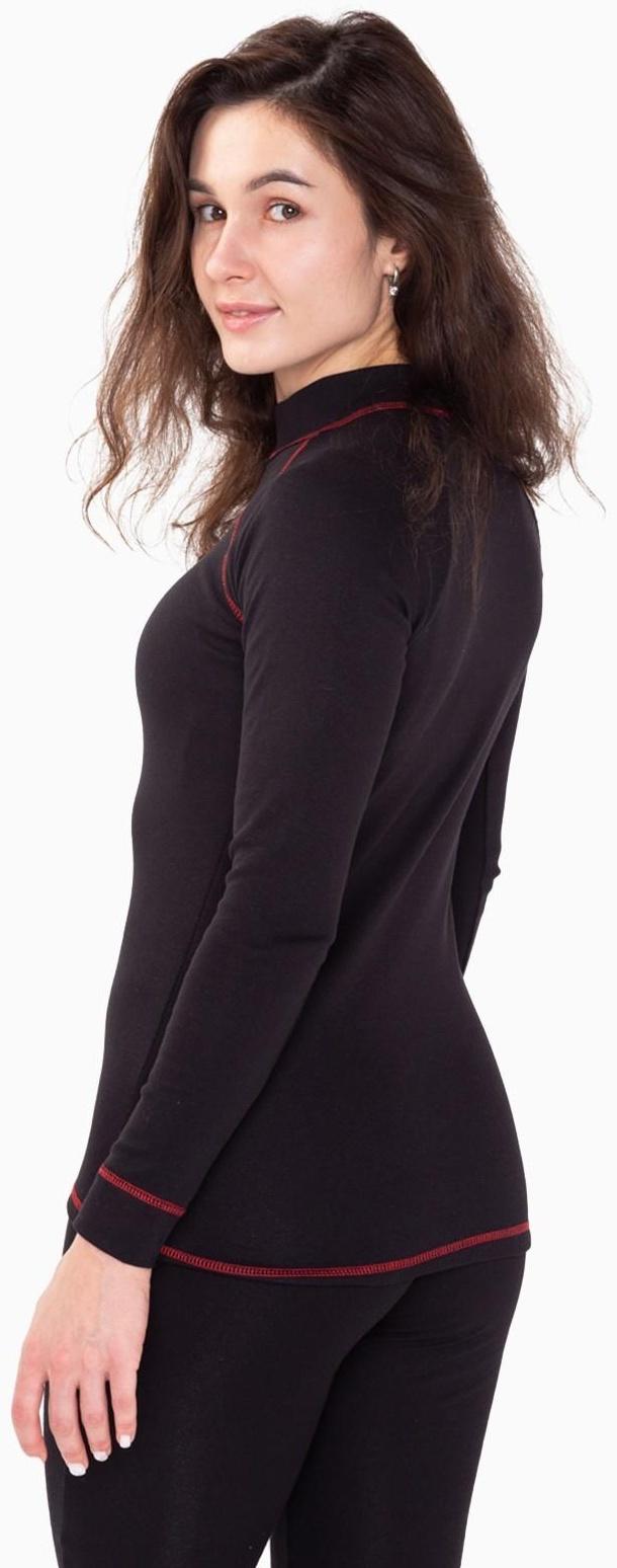 Термобельё женское (джемпер, леггинсы), цвет чёрный/красный, размер 42