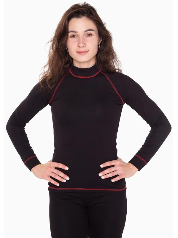 Термобельё женское (джемпер, леггинсы), цвет чёрный/красный, размер 42