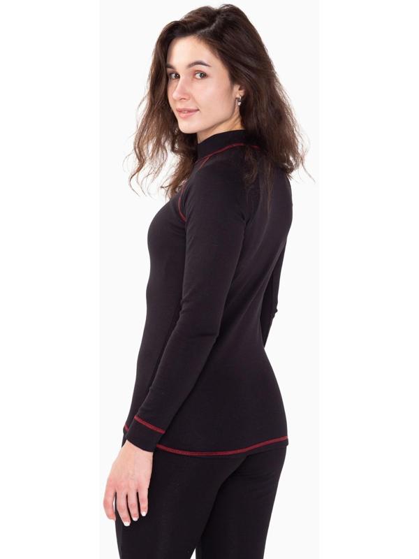 Термобельё женское (джемпер, леггинсы), цвет чёрный/красный, размер 42