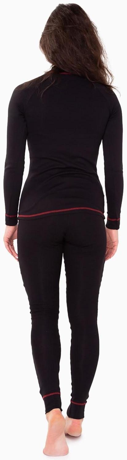 Термобельё женское (джемпер, леггинсы), цвет чёрный/красный, размер 56