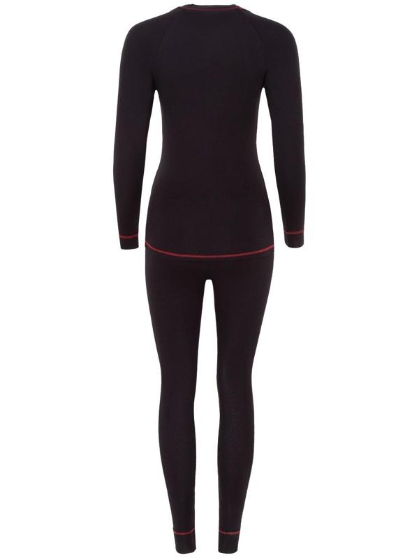 Термобельё женское (джемпер, леггинсы), цвет чёрный/красный, размер 56