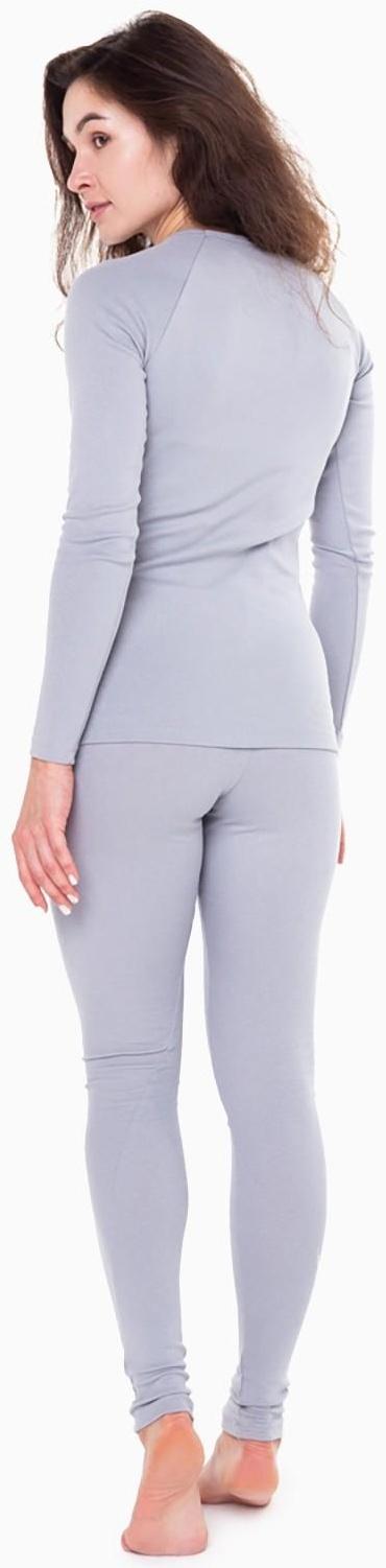Термобельё женское (лонгслив, леггинсы), цвет светло-серый, размер 52