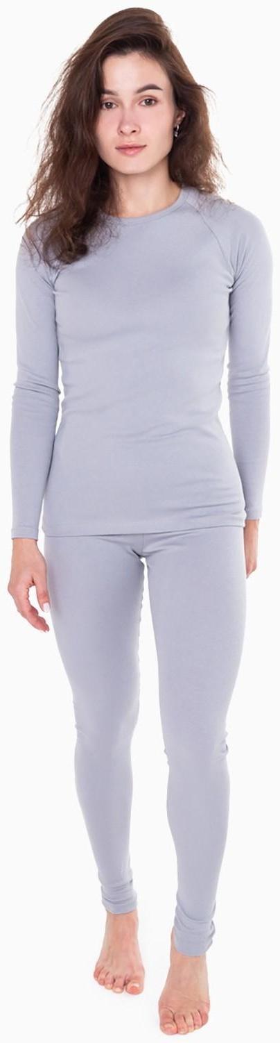 Термобельё женское (лонгслив, леггинсы), цвет светло-серый, размер 52