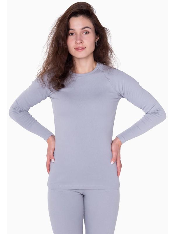 Термобельё женское (лонгслив, леггинсы), цвет светло-серый, размер 52