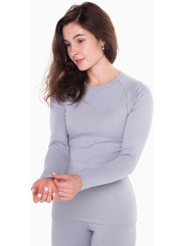 Термобельё женское (лонгслив, леггинсы), цвет светло-серый, размер 52