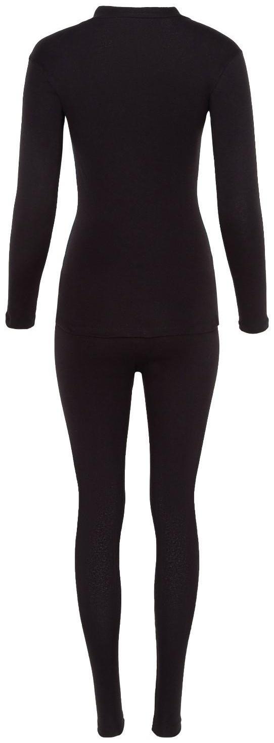Термобельё женское (джемпер, леггинсы), цвет чёрный/голубой, размер 60