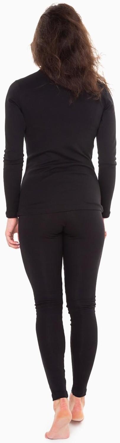 Термобельё женское (джемпер, леггинсы), цвет чёрный/голубой, размер 60