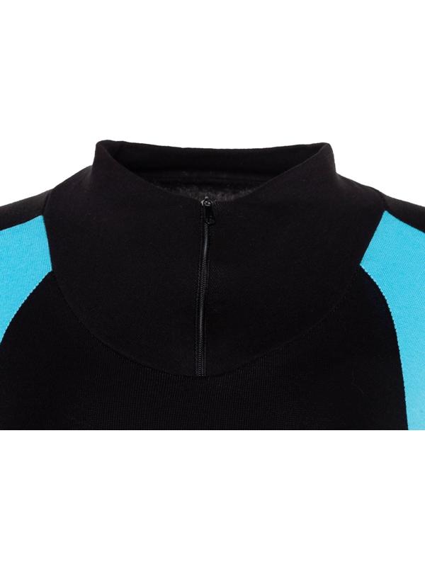 Термобельё женское (джемпер, леггинсы), цвет чёрный/голубой, размер 60