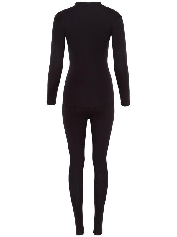 Термобельё женское (джемпер, леггинсы), цвет чёрный/голубой, размер 60