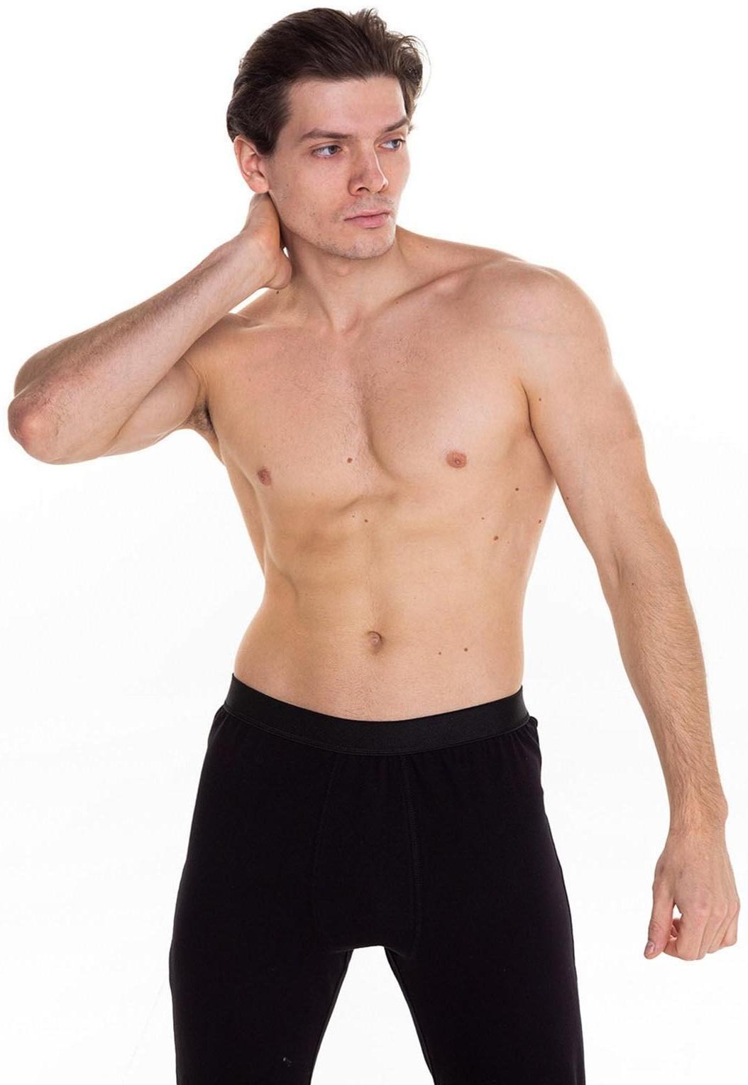 Термобельё мужское (кальсоны), цвет чёрный, размер 48