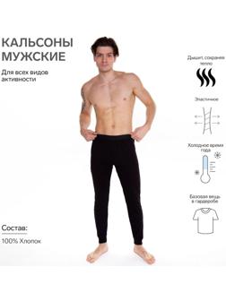 Термобельё мужское (кальсоны), цвет чёрный, размер 54