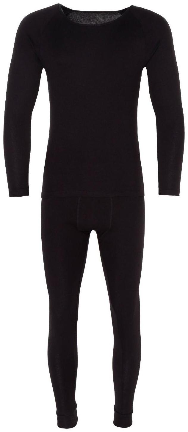 Термобельё мужское (джемпер, кальсоны), цвет чёрный, размер 46