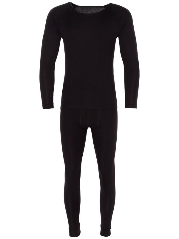 Термобельё мужское (джемпер, кальсоны), цвет чёрный, размер 46
