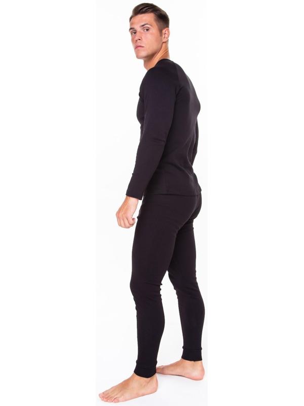 Термобельё мужское (джемпер, кальсоны), цвет чёрный, размер 46