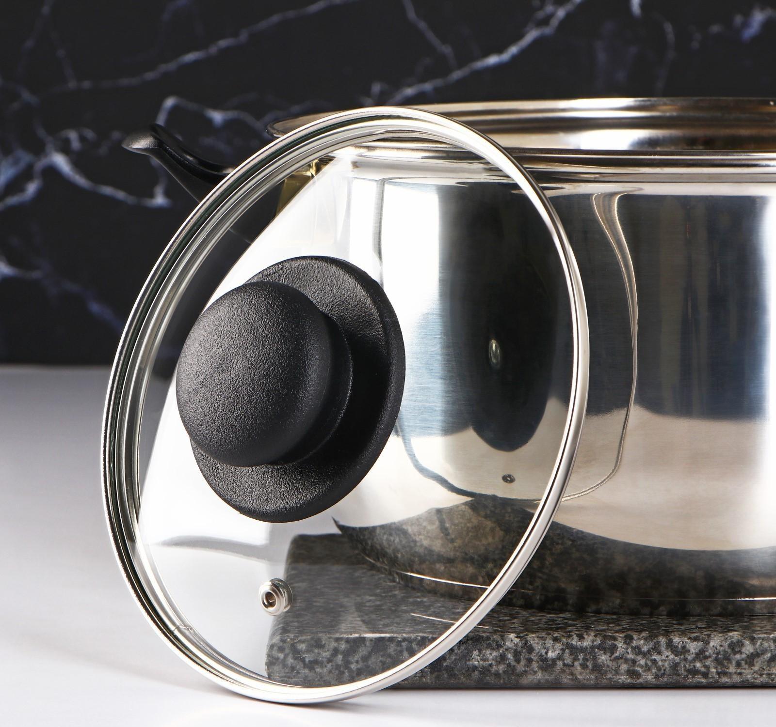 Крышка стеклянная для сковороды и кастрюли «Доляна», d=16 см, нержавеющий обод, пластиковая ручка