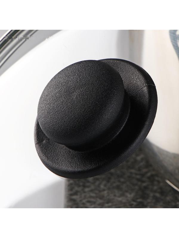 Крышка стеклянная для сковороды и кастрюли «Доляна», d=24 см, нержавеющий обод, пластиковая ручка