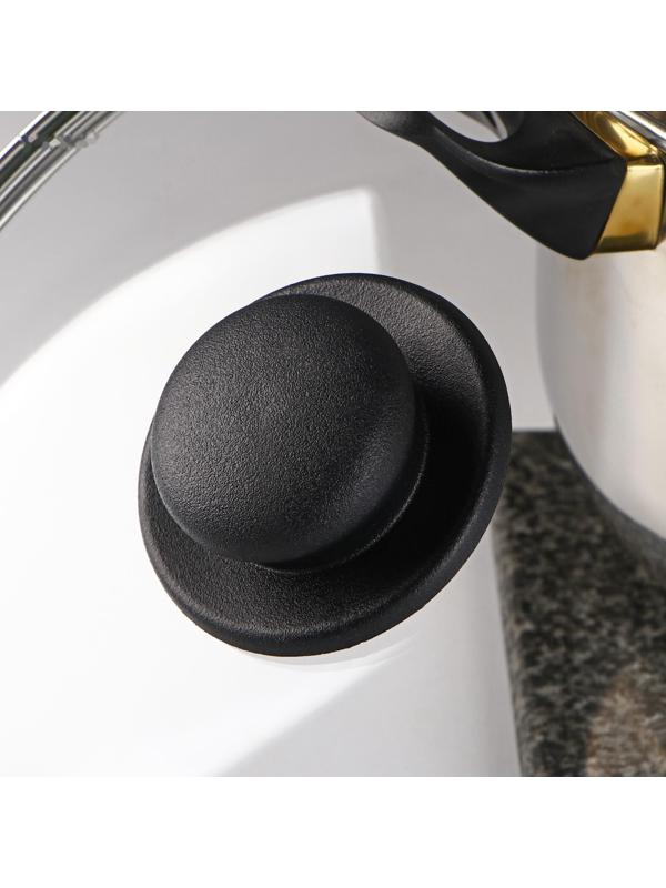 Крышка стеклянная для сковороды и кастрюли «Доляна», d=26 см, нержавеющий обод, пластиковая ручка