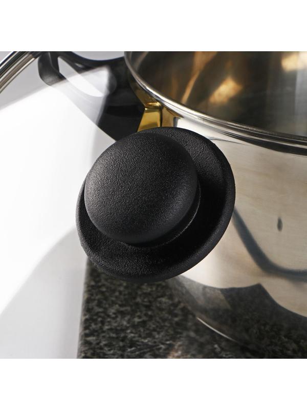 Крышка стеклянная для сковороды и кастрюли «Доляна», d=28 см, нержавеющий обод, пластиковая ручка