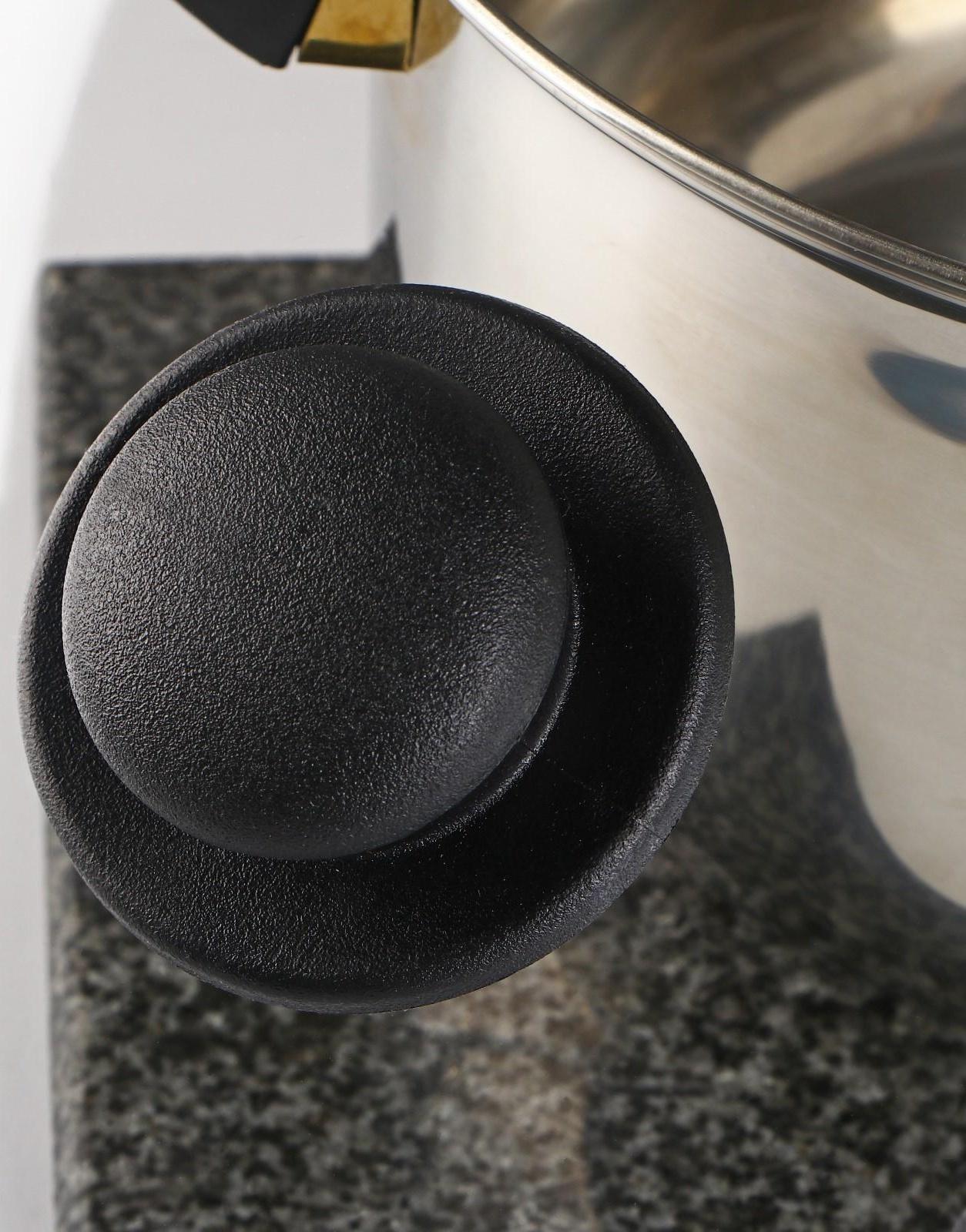 Крышка стеклянная для сковороды и кастрюли «Доляна», d=30 см, нержавеющий обод, пластиковая ручка