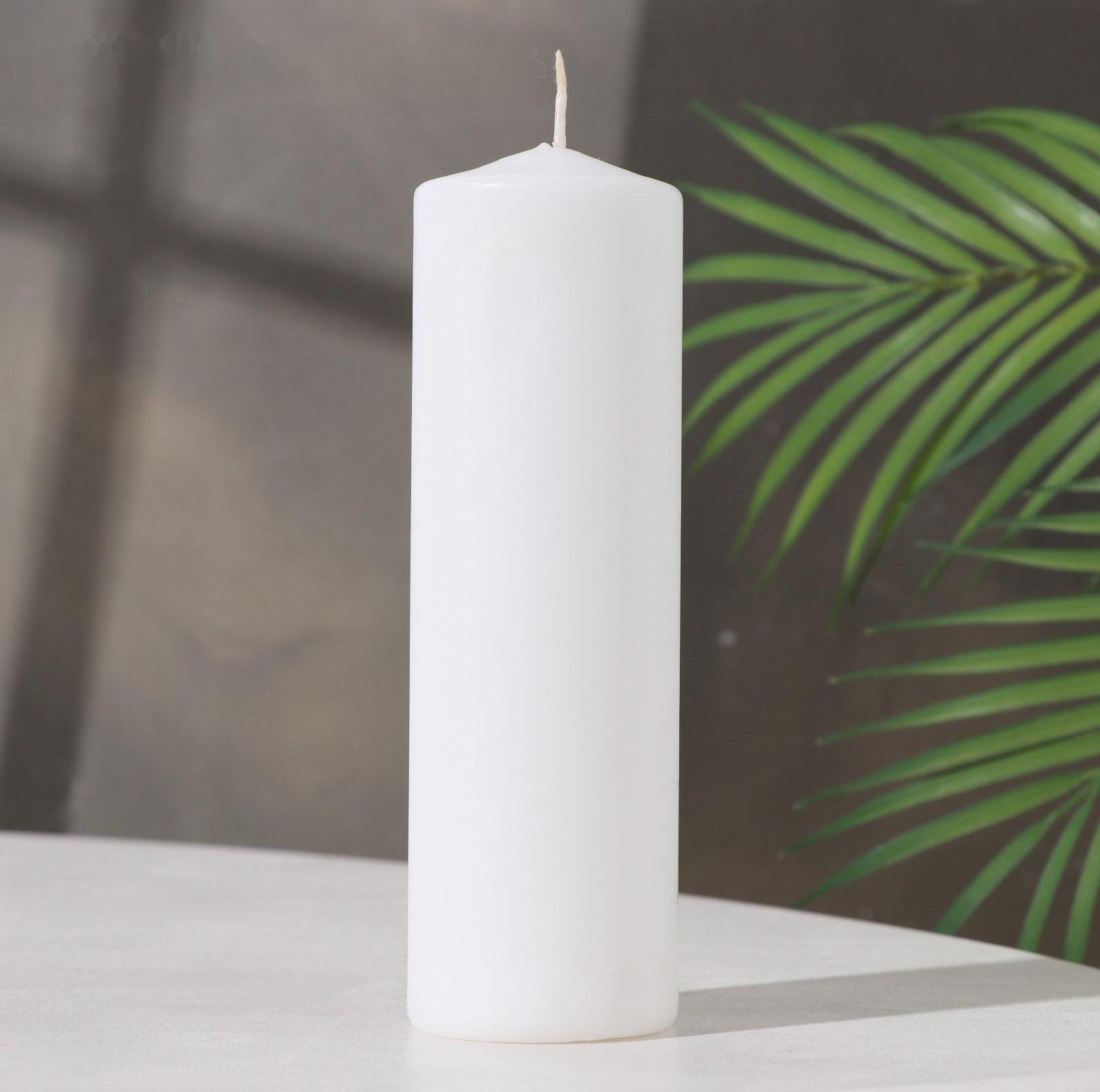 Свеча-цилиндр, 6х19 см, 425 г, 25 ч, белая