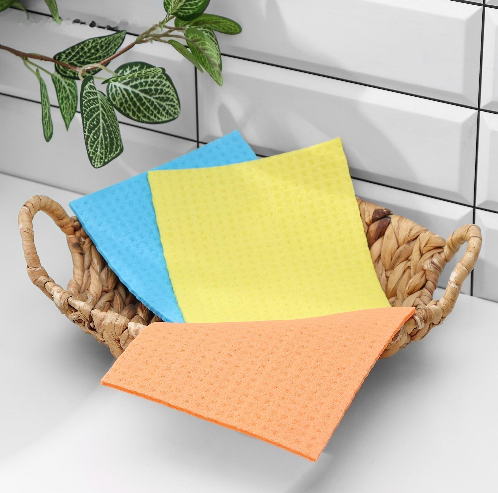 Салфетки из целлюлозы губчатые Доляна, 15×17 см, 3 шт