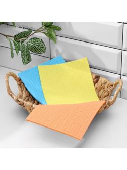 Салфетки из целлюлозы губчатые Доляна, 15×17 см, 3 шт