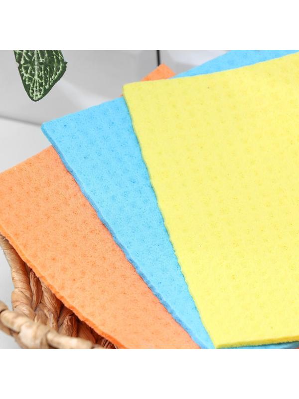 Салфетки из целлюлозы губчатые Доляна, 15×17 см, 3 шт