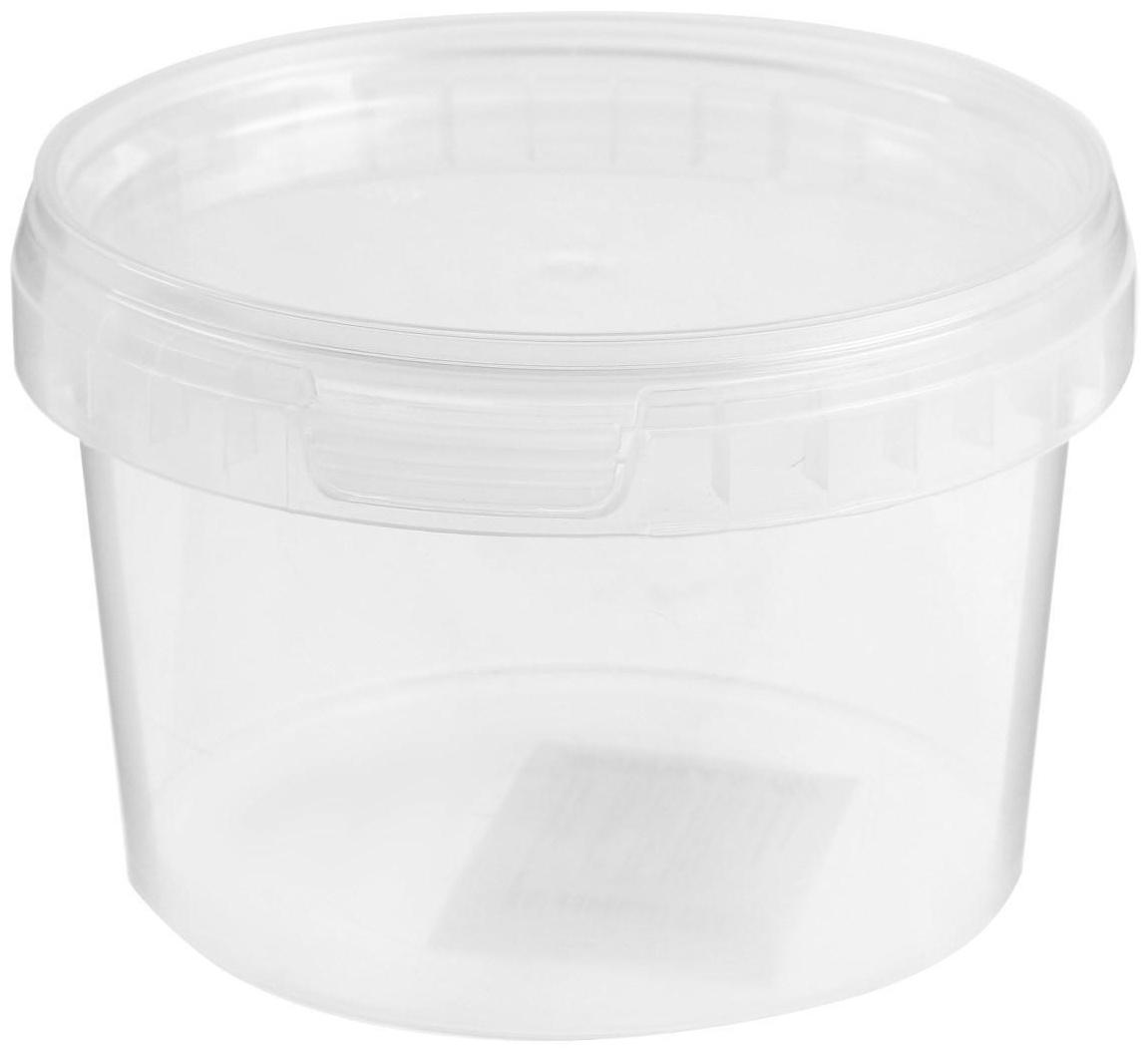 Емкость полимерная, 0.55 л, прозрачная, с крышкой, 1 шт
