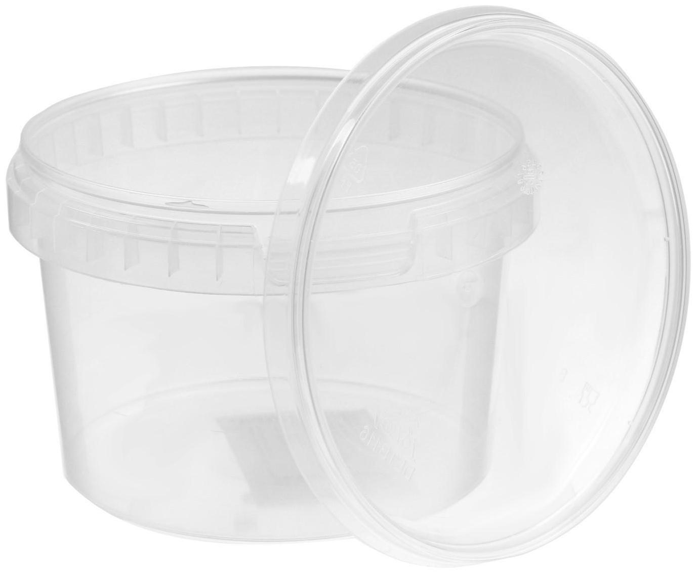Емкость полимерная, 0.55 л, прозрачная, с крышкой, 1 шт