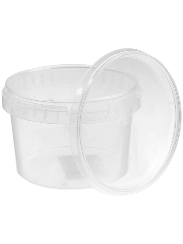 Емкость полимерная, 0.55 л, прозрачная, с крышкой, 1 шт