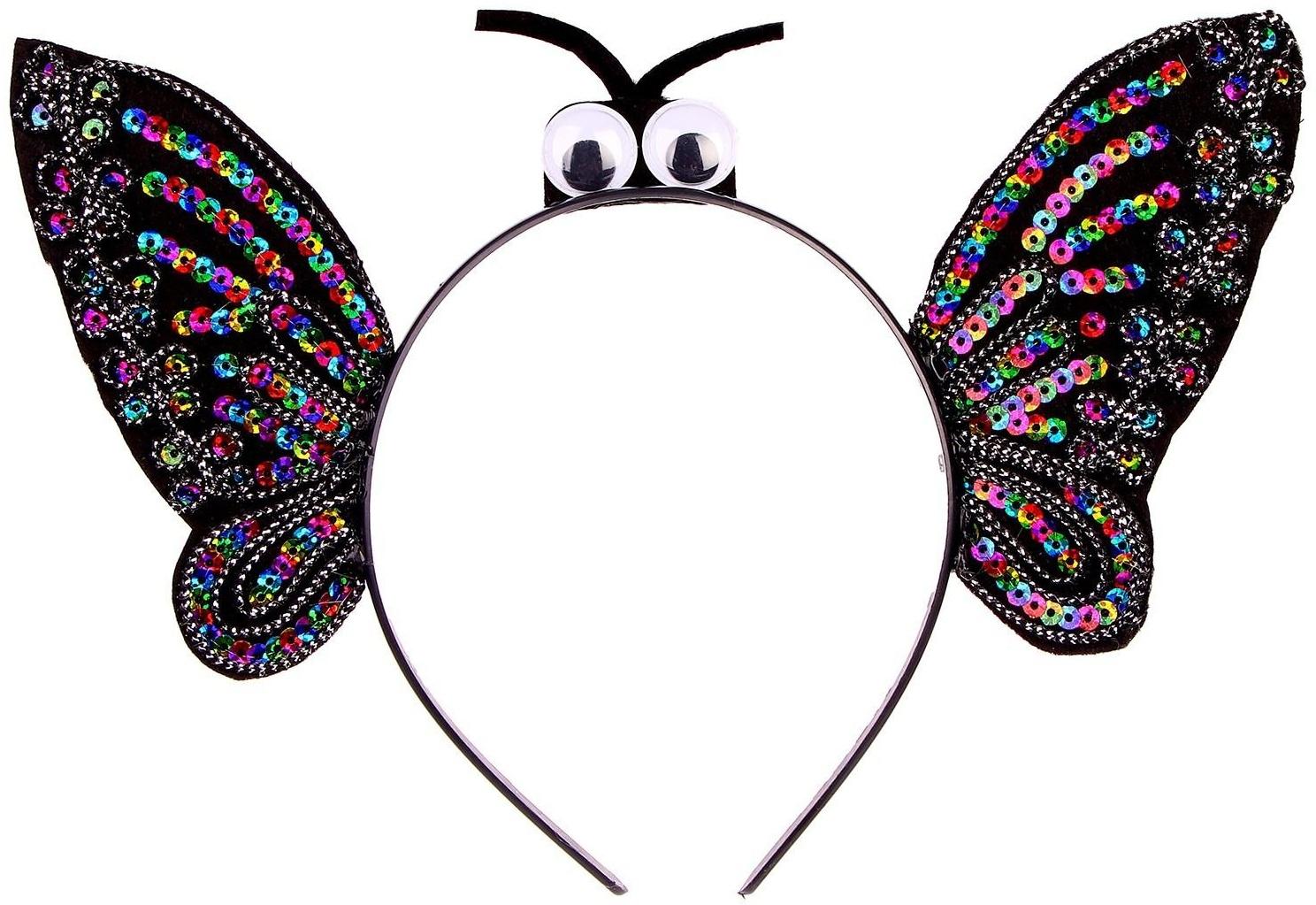 Карнавальный ободок «Бабочка», цвета МИКС