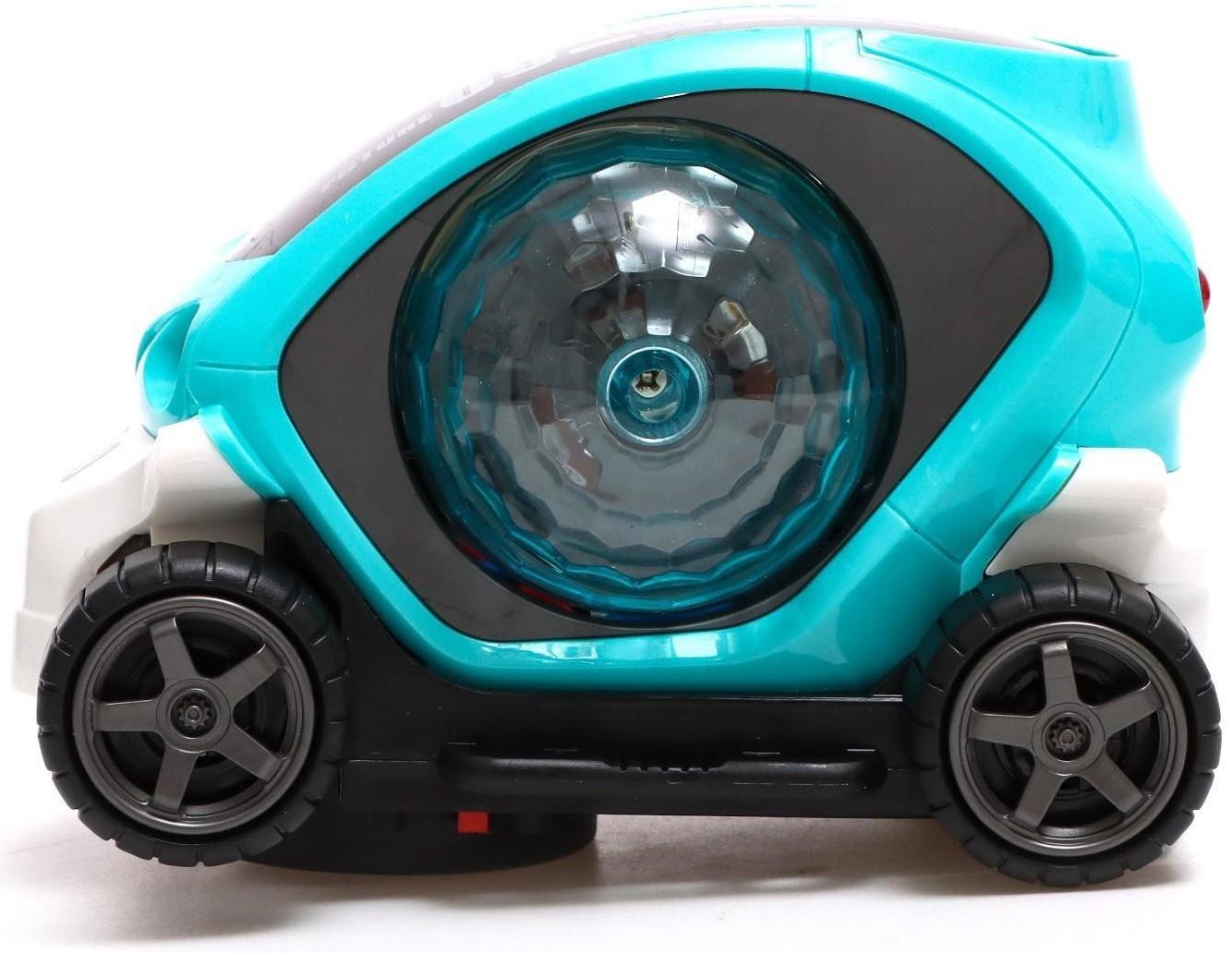 Машина «Диско», диско-шар, свет и звук, работает от батареек, цвет бирюзовый