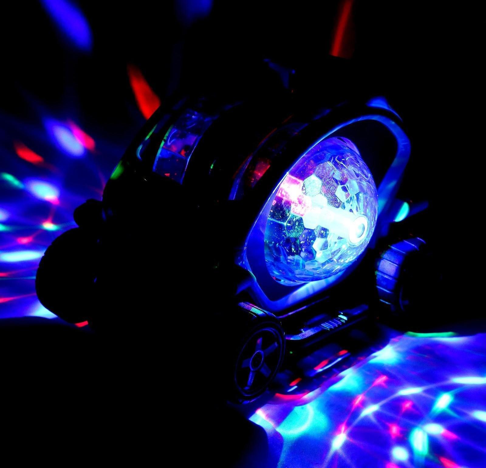 Машина «Диско», диско-шар, свет и звук, работает от батареек, цвет бирюзовый