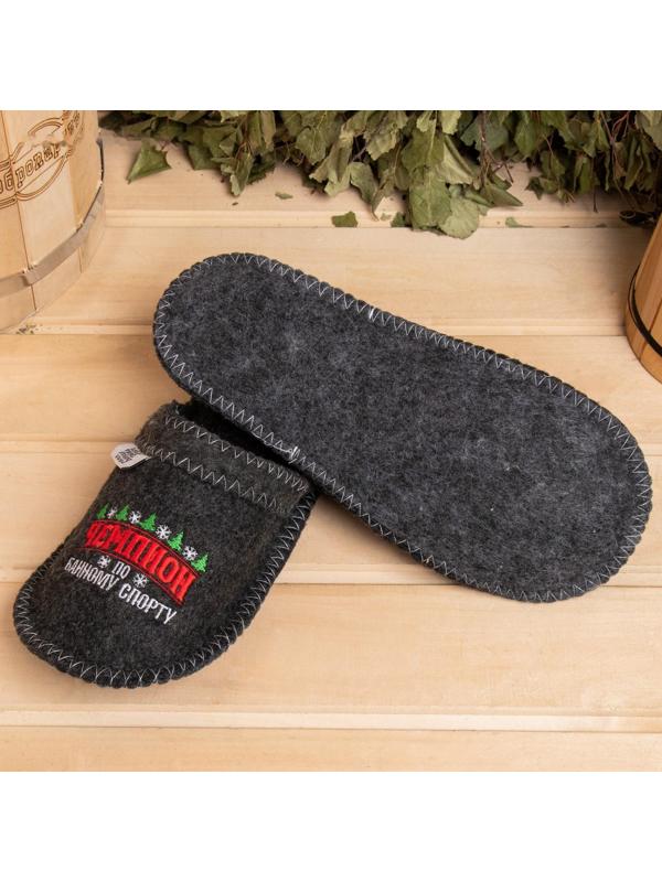 Тапочки для бани с вышивкой 