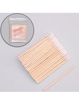 Ватные палочки на деревянной основе, заострённые, 7 см, 100 шт