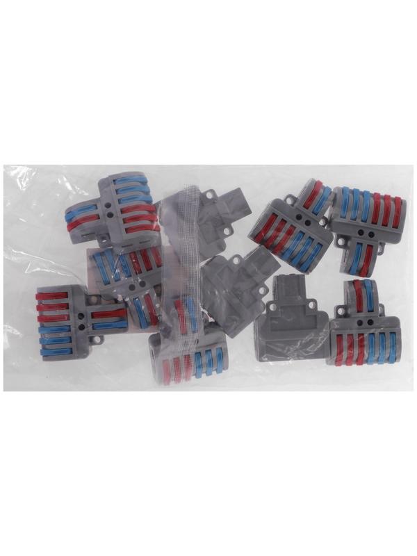 Клемма электрическая проходная, 32А, 0,08-4 мм2, фаза/ноль, 2 ввод 6 вывод, набор 10 шт