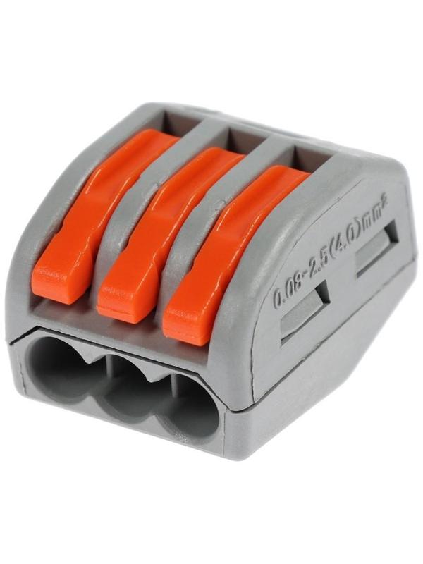 Строительно-монтажная клемма, СК-329, 32А, 0,08-2,5 мм2, 3 отв.,с рычажком, набор 10 шт