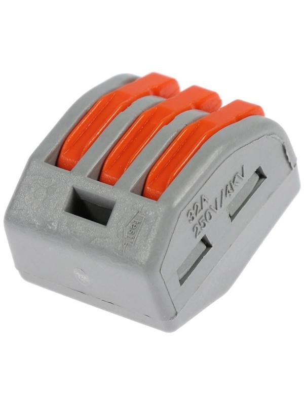 Строительно-монтажная клемма, СК-329, 32А, 0,08-2,5 мм2, 3 отв.,с рычажком, набор 10 шт