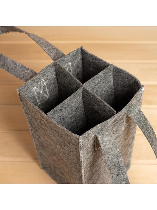 Переноска для бутылок 4 отсека 33х23х23 см