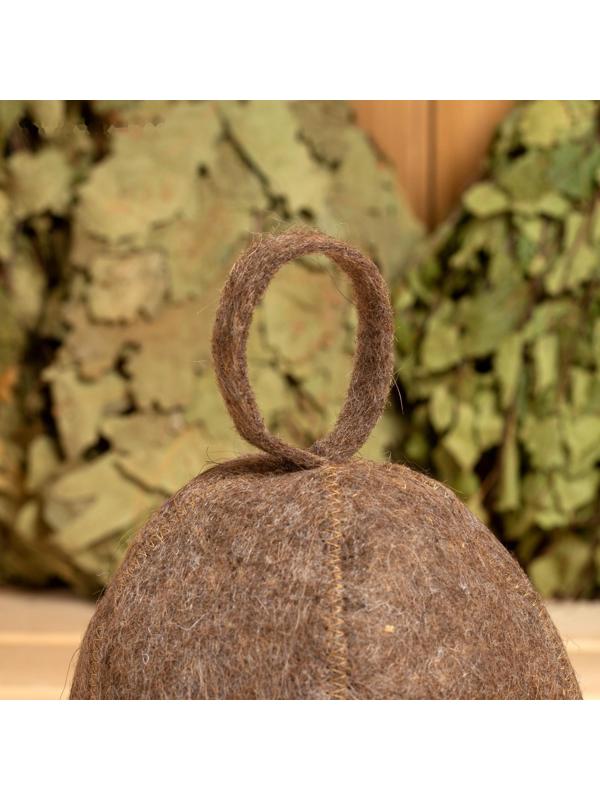 Шапка для бани темная с цветной окантовкой МИКС